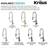 KRAUS Artec Pro Commercial Style  Single Handle Kitchen Faucet with Pot Filler in Spot Free Antique Champagne Bronze / Matte Black