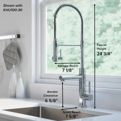 KRAUS Artec Pro 2-Function Commercial Style Pre-Rinse Kitchen Faucet in Brushed Gold