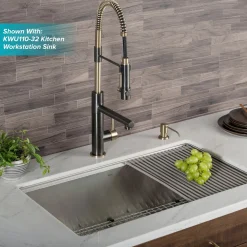 KRAUS Artec Pro 2-Function Commercial Style Pre-Rinse Kitchen Faucet in Black Stainless/Brushed Gold