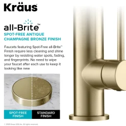 KRAUS Artec Pro 2-Function Commercial Style Pre-Rinse Kitchen Faucet in Spot Free Antique Champagne Bronze with Soap Dispenser