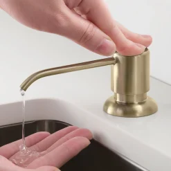 KRAUS Artec Pro 2-Function Commercial Style Pre-Rinse Kitchen Faucet in Spot Free Antique Champagne Bronze with Soap Dispenser