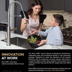 KRAUS Artec Pro 2-Function Commercial Style Pre-Rinse Kitchen Faucet in Spot Free Antique Champagne Bronze