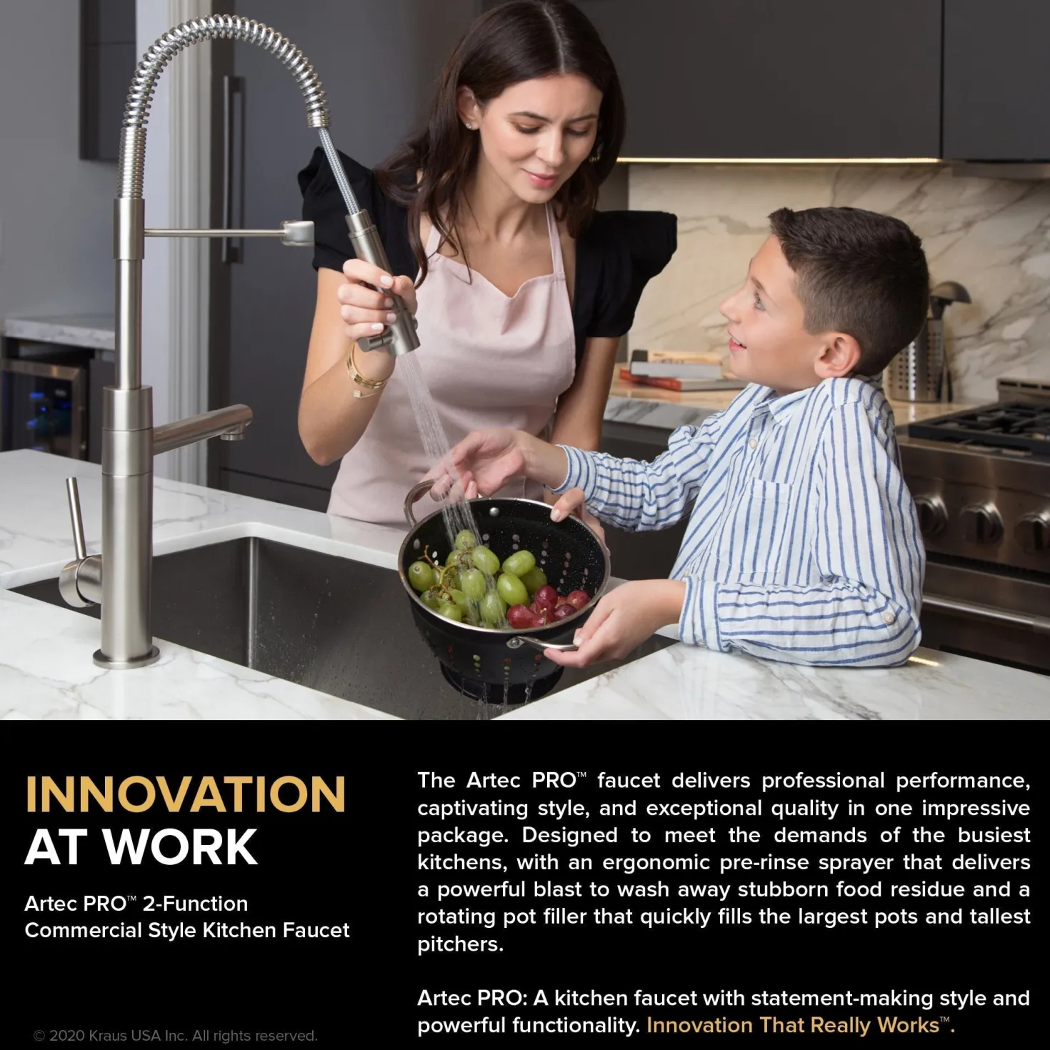 KRAUS Artec Pro 2-Function Commercial Style Pre-Rinse Kitchen Faucet in Spot Free Antique Champagne Bronze
