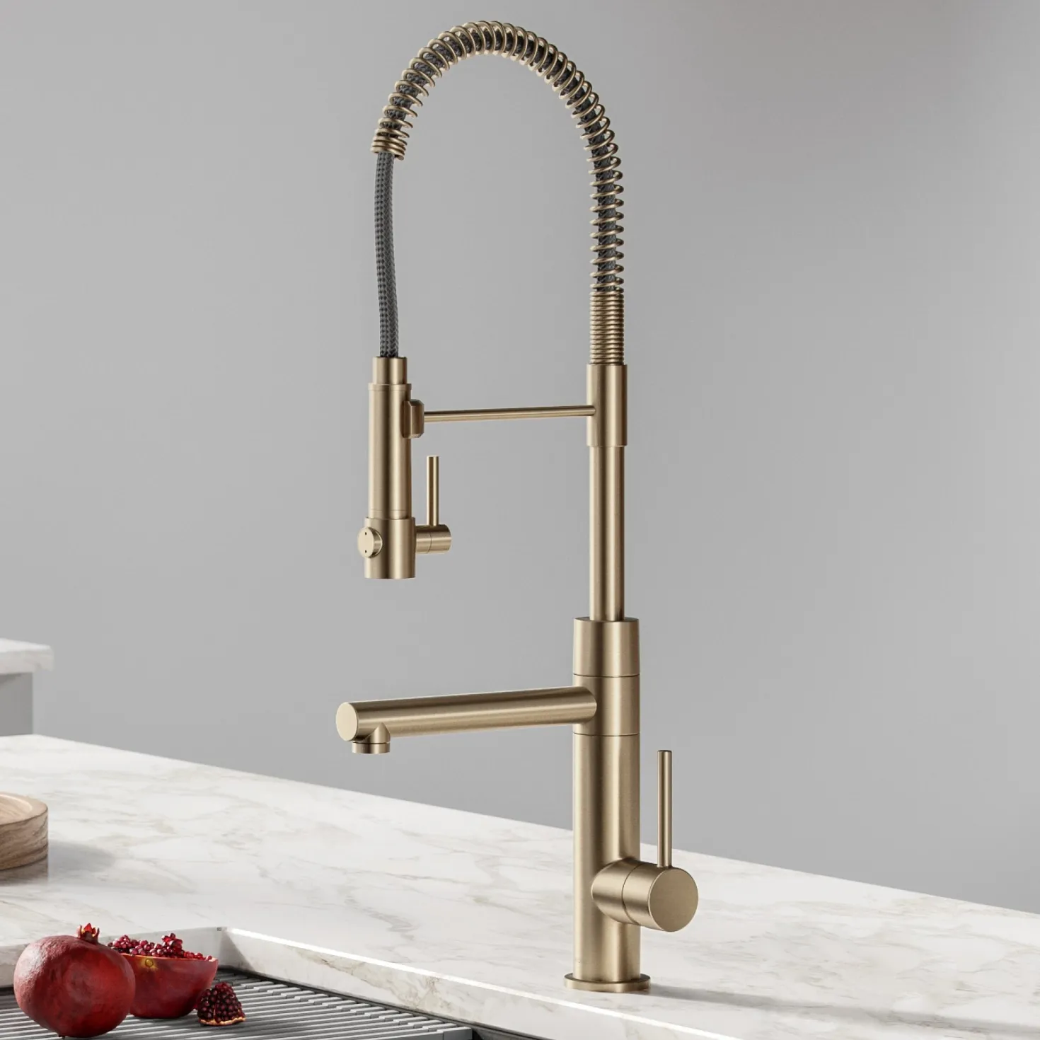 KRAUS Artec Pro 2-Function Commercial Style Pre-Rinse Kitchen Faucet in Spot Free Antique Champagne Bronze