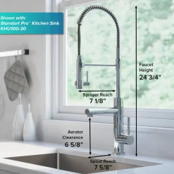 KRAUS Artec Pro 2-Function Commercial Style Pre-Rinse Kitchen Faucet in Spot Free Antique Champagne Bronze