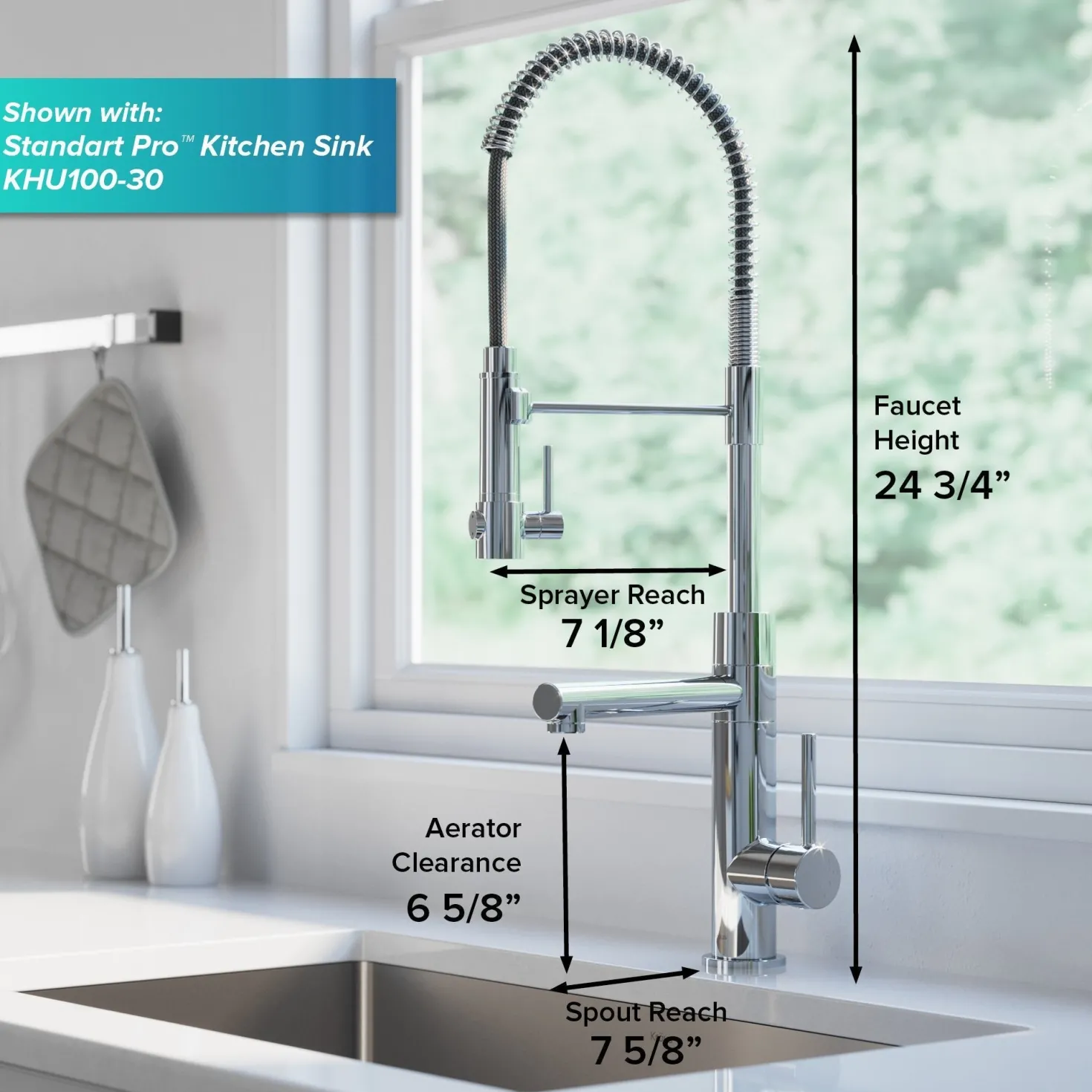 KRAUS Artec Pro 2-Function Commercial Style Pre-Rinse Kitchen Faucet in Spot Free Antique Champagne Bronze