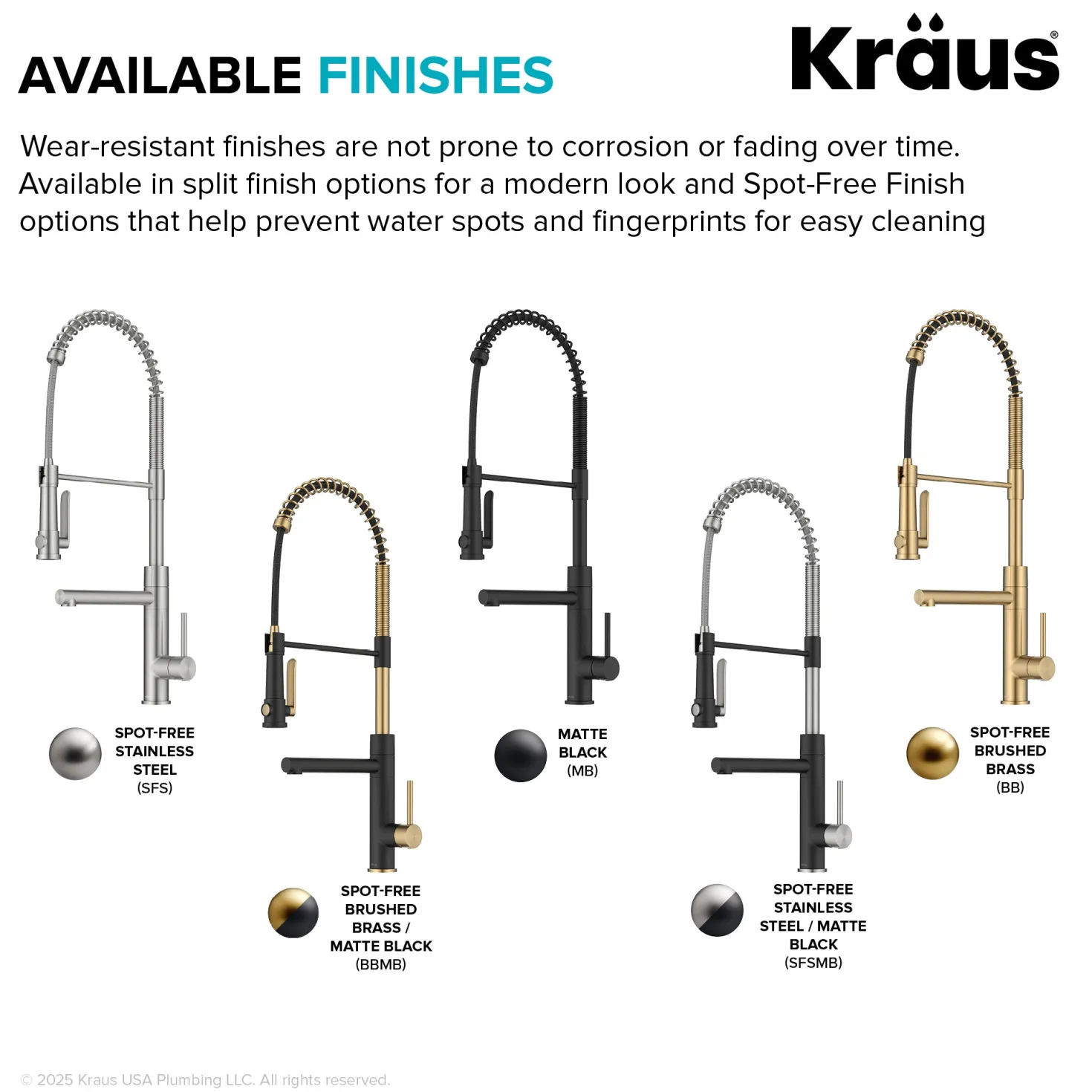 KRAUS Artec Pro 2-Function Single Handle Pull Down Kitchen Faucet in Spot-Free Stainless Steel & Matte Black