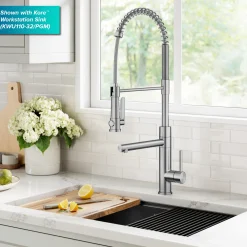 KRAUS Artec Pro 2-Function Single Handle Pull Down Kitchen Faucet in Spot-Free Stainless Steel