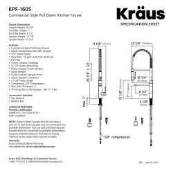 KRAUS Artec Pro 2-Function Single Handle Pull Down Kitchen Faucet in Brushed Brass & Matte Black