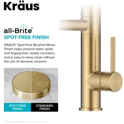 KRAUS Artec Pro 2-Function Single Handle Pull Down Kitchen Faucet in Brushed Brass