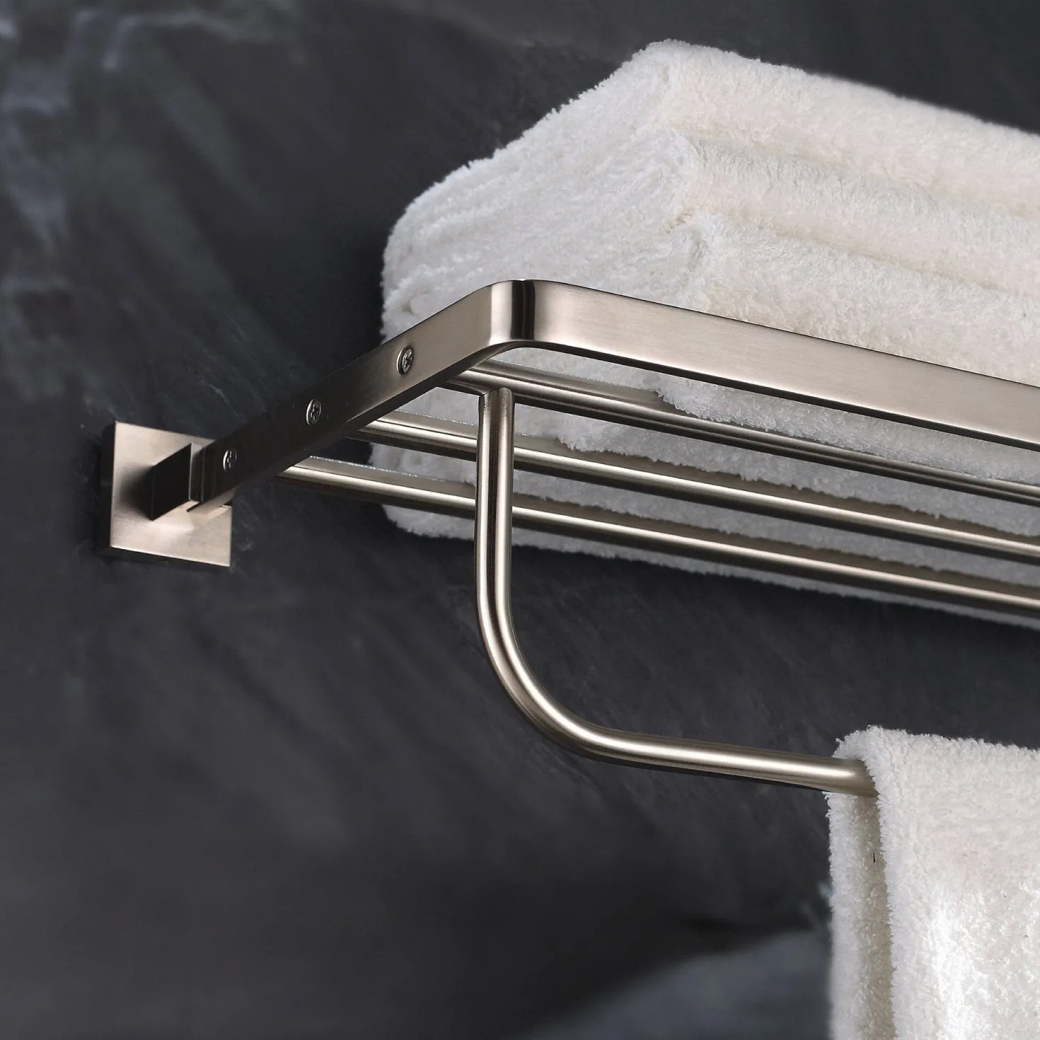KRAUS Aura Bathroom Accessories - Bath Towel Rack with Towel Bar