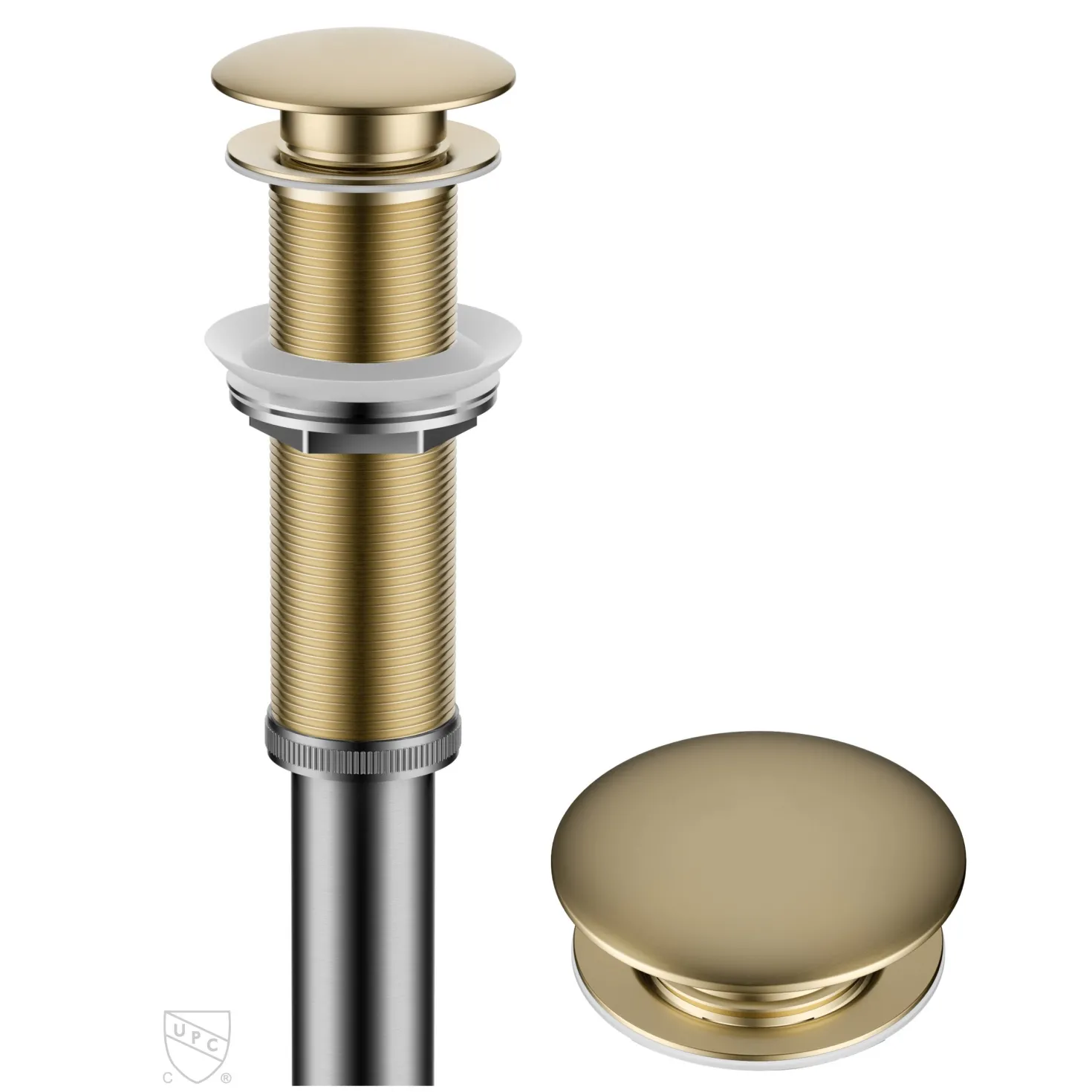 KRAUS Bathroom Sink Pop-Up Drain with Extended Thread