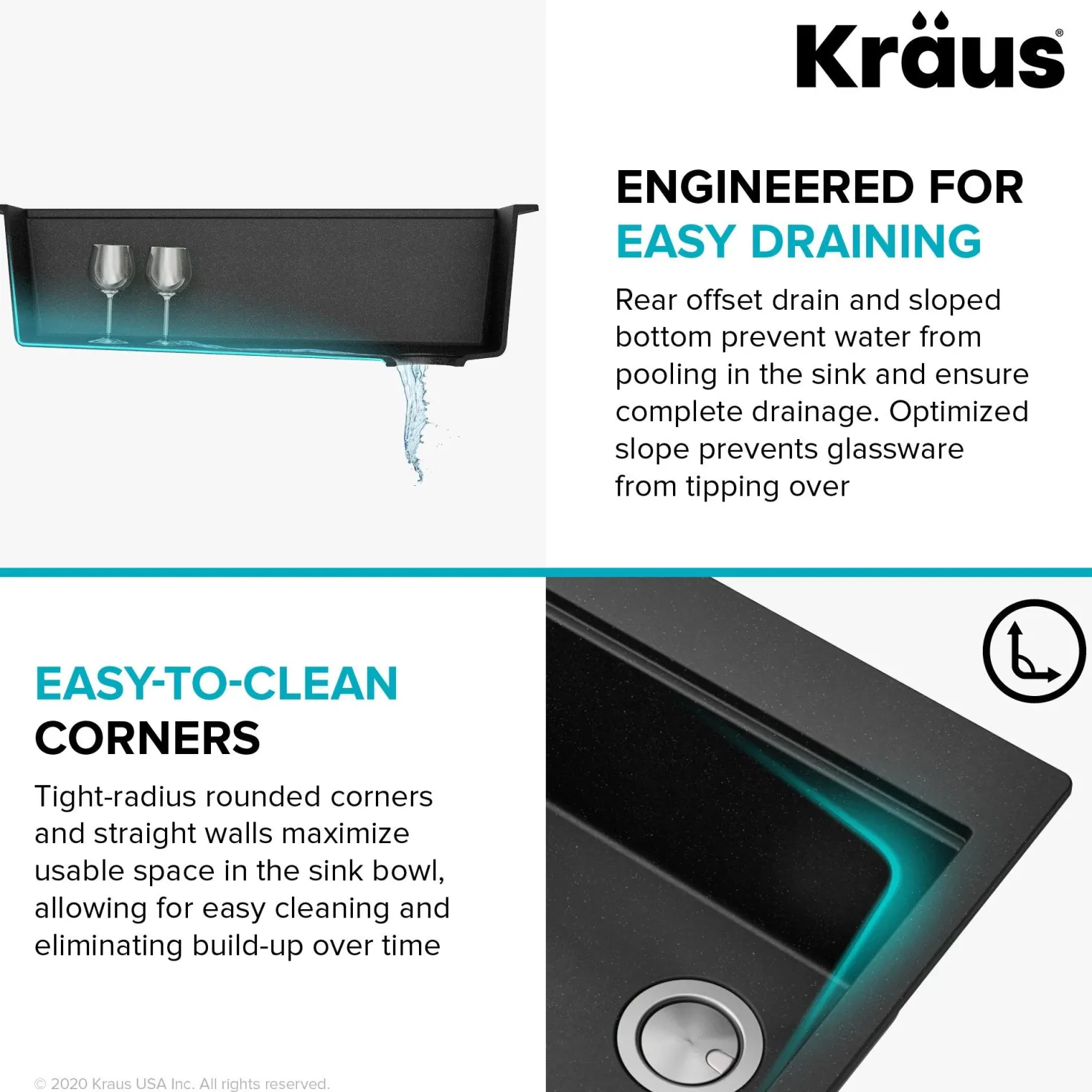 KRAUS Bellucci Workstation 33" Drop-In Granite Composite Kitchen Sink with Accessories