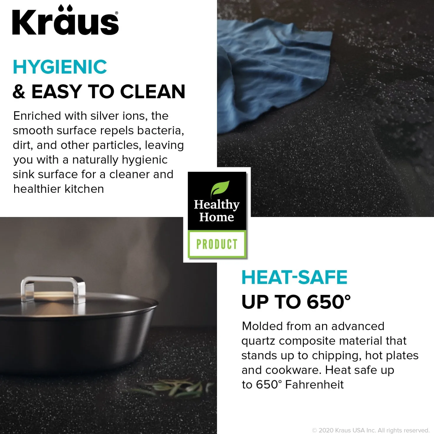 KRAUS Bellucci Workstation 33" Drop-In Granite Composite Kitchen Sink with Accessories