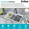 KRAUS Bellucci Workstation 33" Drop-In Granite Composite Kitchen Sink in White with Accessories
