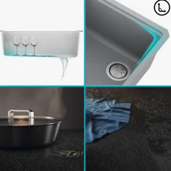 KRAUS Bellucci Workstation 30" Undermount Granite Composite Single Bowl Kitchen Sink with Accessories