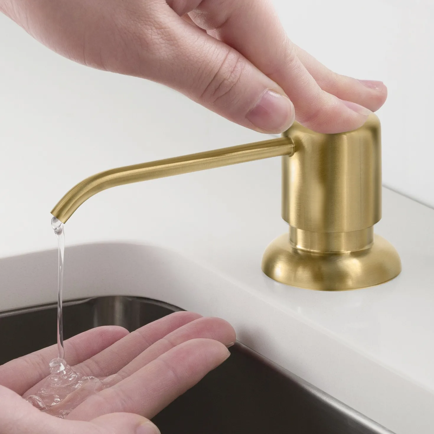 KRAUS Boden Kitchen Soap and Lotion Dispenser in Brushed Brass