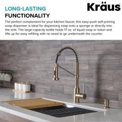 KRAUS Boden Kitchen Soap & Lotion Dispenser in Spot Free Antique Champagne Bronze