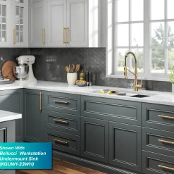 KRAUS Bolden Commercial Style Pull-Down Single Handle 18-Inch Kitchen Faucet in Brushed Brass