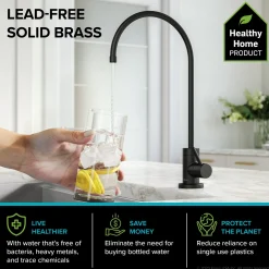 KRAUS Bolden Commercial Style Pull-Down Kitchen Faucet and Purita Water Filter Faucet Combo in Matte Black