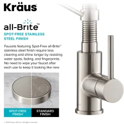 KRAUS Bolden Commercial Style Pull-Down Kitchen Faucet and Purita Water Filter Faucet Combo in Spot Free Stainless Steel