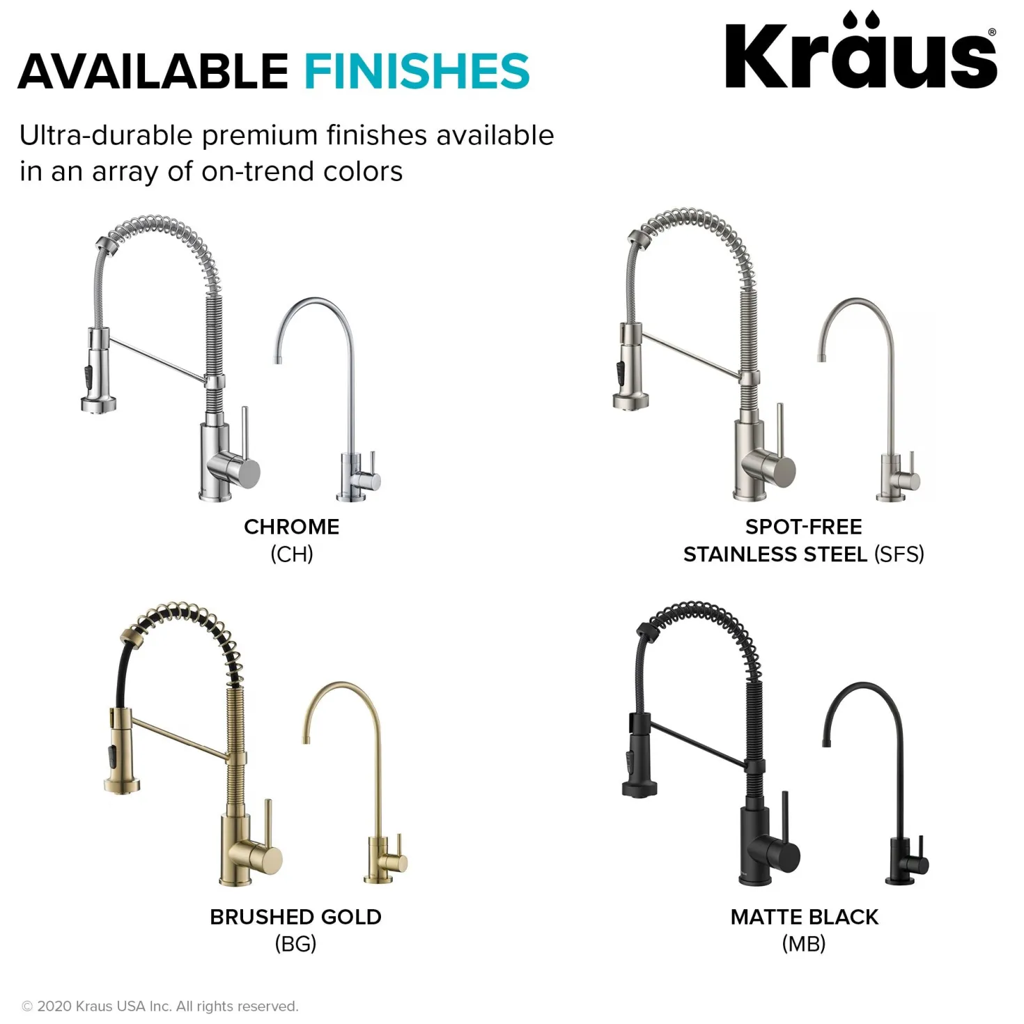KRAUS Bolden Commercial Style Pull-Down Kitchen Faucet and Purita Water Filter Faucet Combo in Chrome