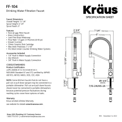 KRAUS Bolden Drinking Water Filter Faucet in Brushed Brass