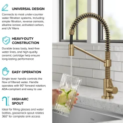 KRAUS Bolden Drinking Water Filter Faucet in Brushed Brass