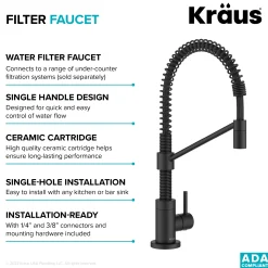 KRAUS Bolden Drinking Water Filter Faucet in Matte Black