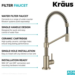 KRAUS Bolden Drinking Water Filter Faucet in Spot-Free Antique Bronze