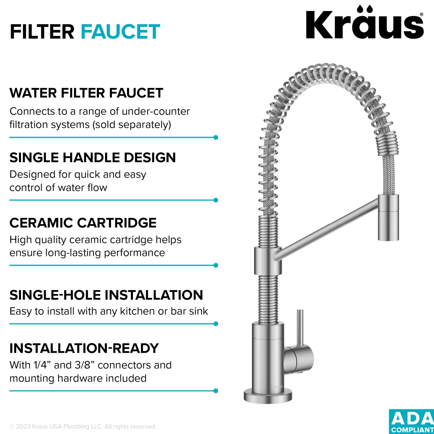 KRAUS Bolden Drinking Water Filter Faucet in Spot-Free Stainless