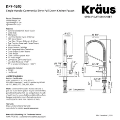 KRAUS Bolden 18-Inch Commercial Kitchen Faucet with Pull-Down Sprayhead in Chrome