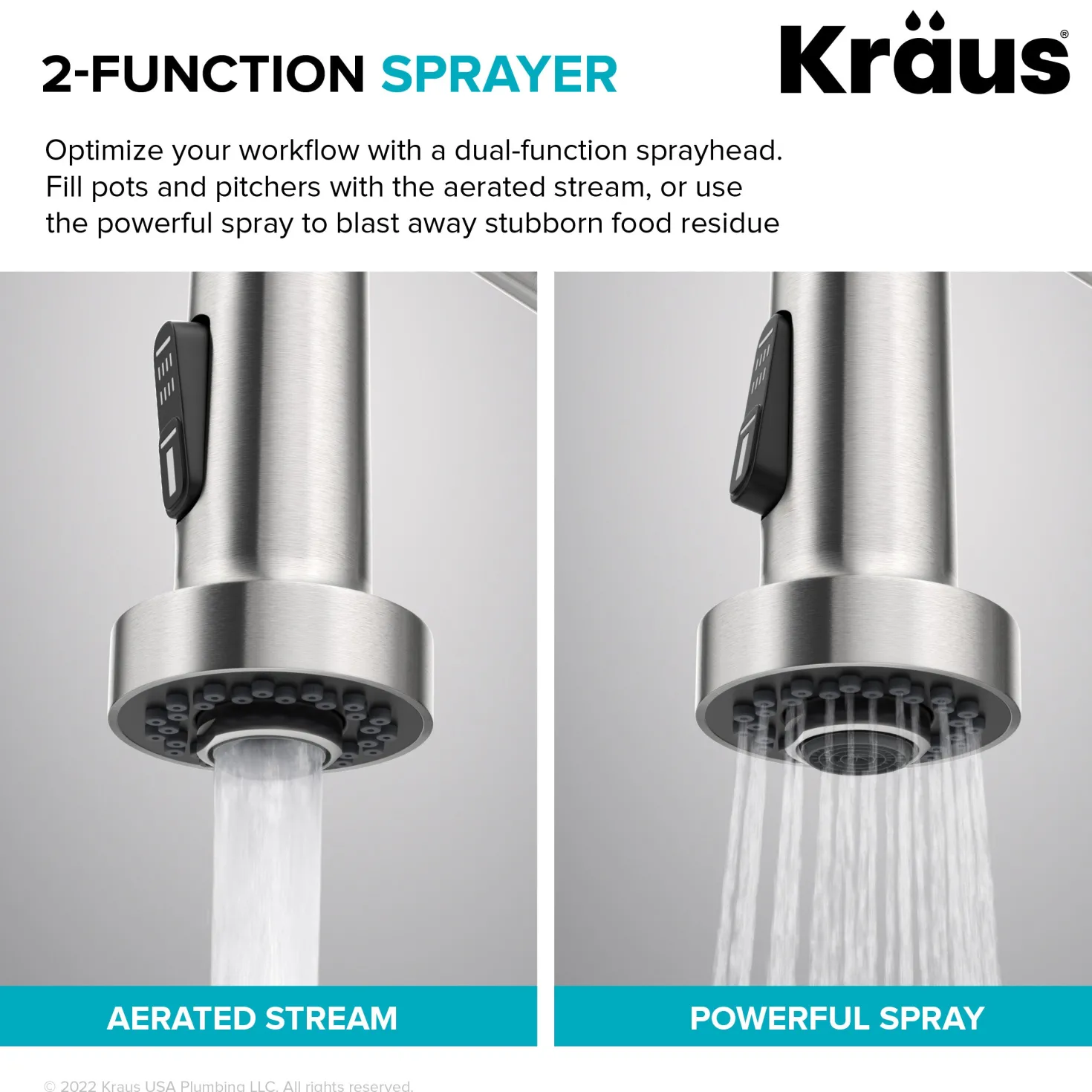 KRAUS Bolden 18-Inch Commercial Kitchen Faucet with Pull-Down Sprayhead in Chrome