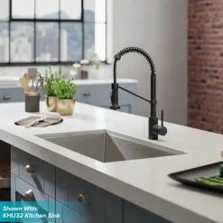 KRAUS Bolden 18-Inch Commercial Kitchen Faucet with Pull-Down Sprayhead in Matte Black