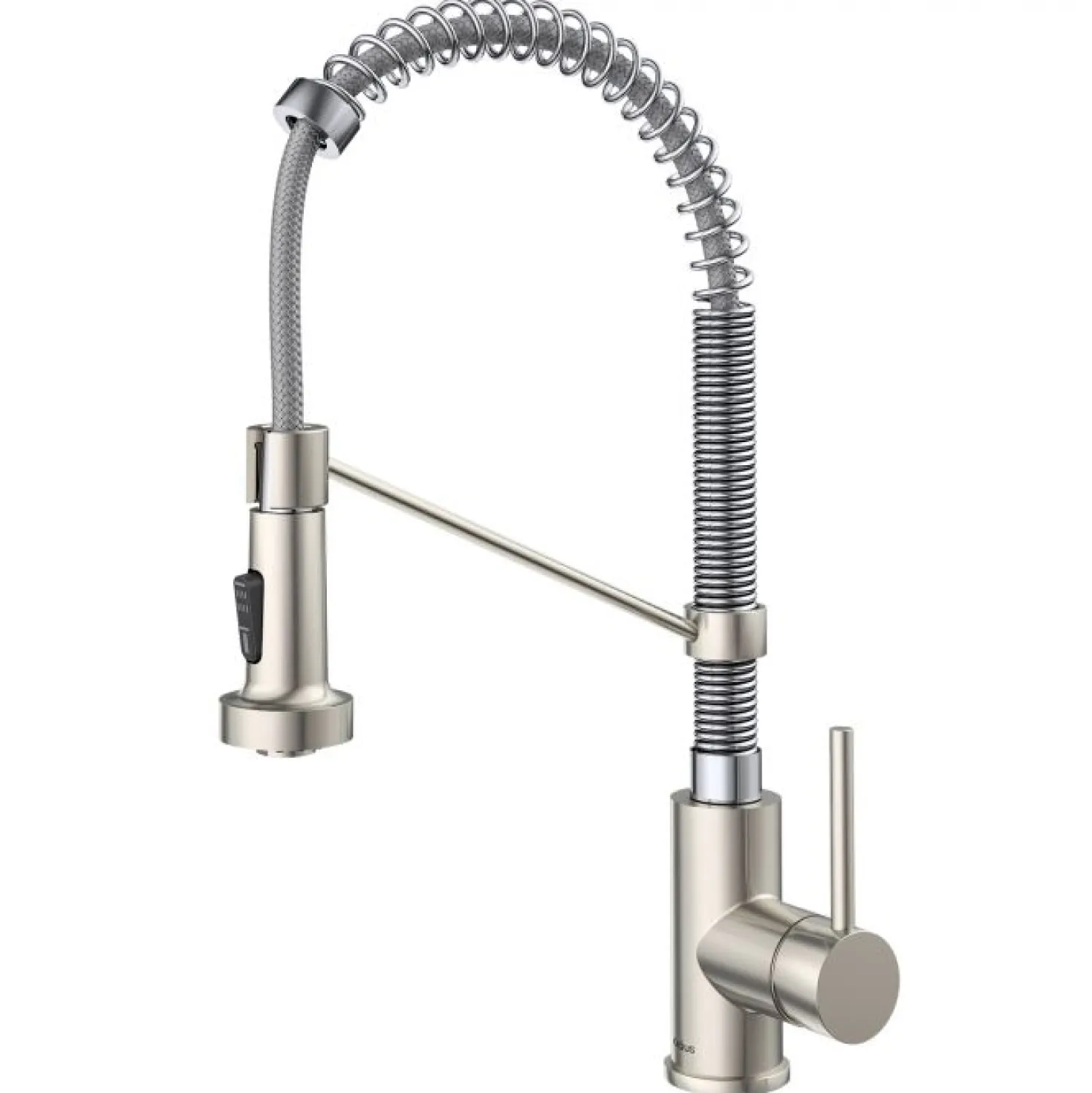 KRAUS Bolden 18-Inch Commercial Kitchen Faucet with Pull-Down Sprayhead in Stainless Steel/Chrome