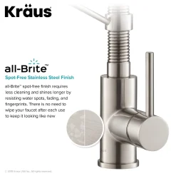 KRAUS Bolden 18-Inch Commercial Kitchen Faucet with Pull-Down Sprayhead in Spot Free Stainless Steel/Chrome