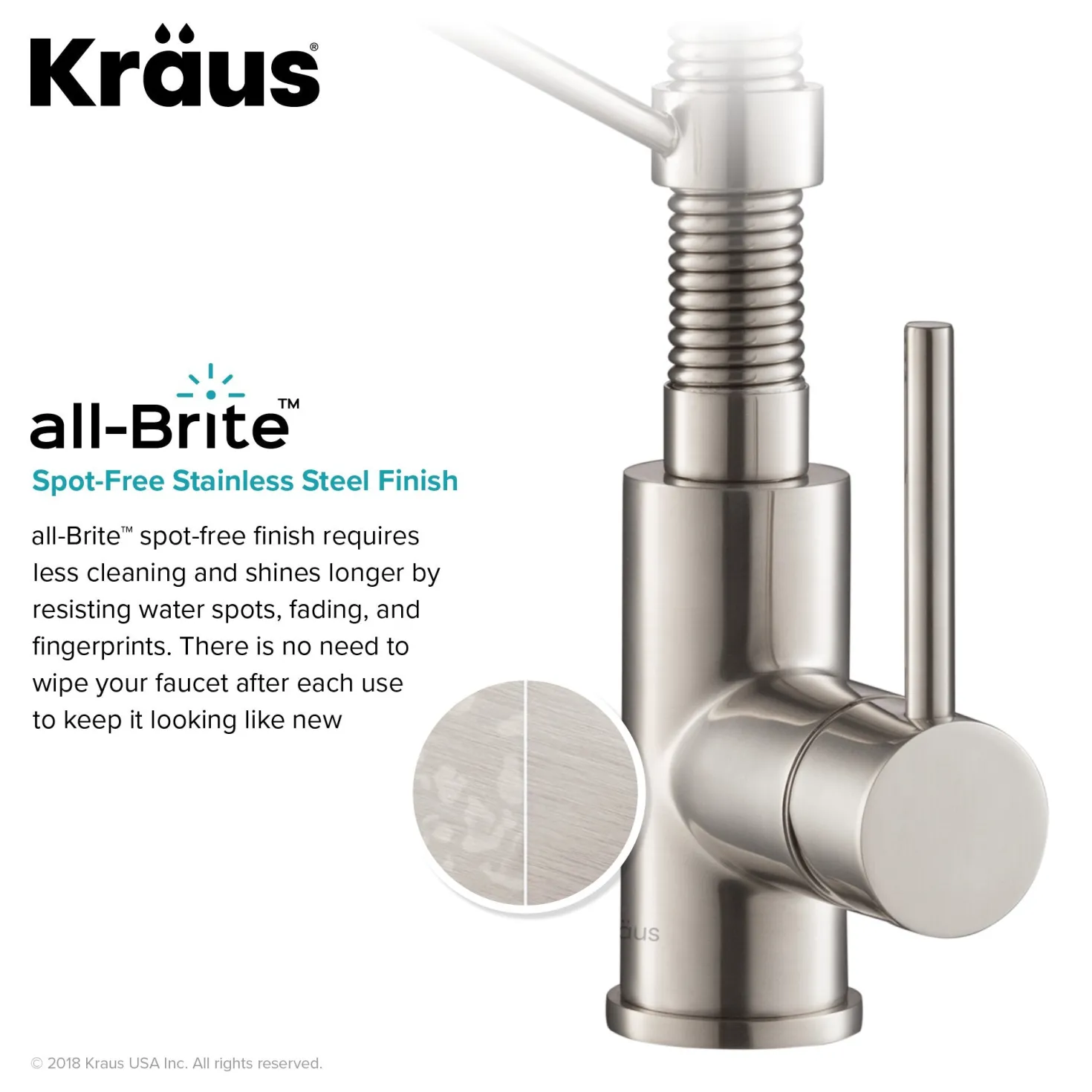 KRAUS Bolden 18-Inch Commercial Kitchen Faucet with Pull-Down Sprayhead in Spot Free Stainless Steel/Chrome