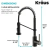 KRAUS Bolden 18-Inch Commercial Kitchen Faucet with Pull-Down Sprayhead in Matte Black/Black Stainless