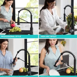 KRAUS Bolden 18-Inch Commercial Kitchen Faucet with Soap Dispenser in Spot Free Stainless Steel