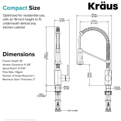 KRAUS Bolden 18-Inch Commercial Kitchen Faucet with Soap Dispenser in Spot Free Stainless Steel