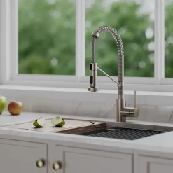 KRAUS Bolden 18-Inch Commercial Kitchen Faucet with Pull-Down Sprayhead in Spot Free Stainless