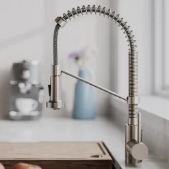 KRAUS Bolden 18-Inch Commercial Kitchen Faucet with Pull-Down Sprayhead in Spot Free Stainless