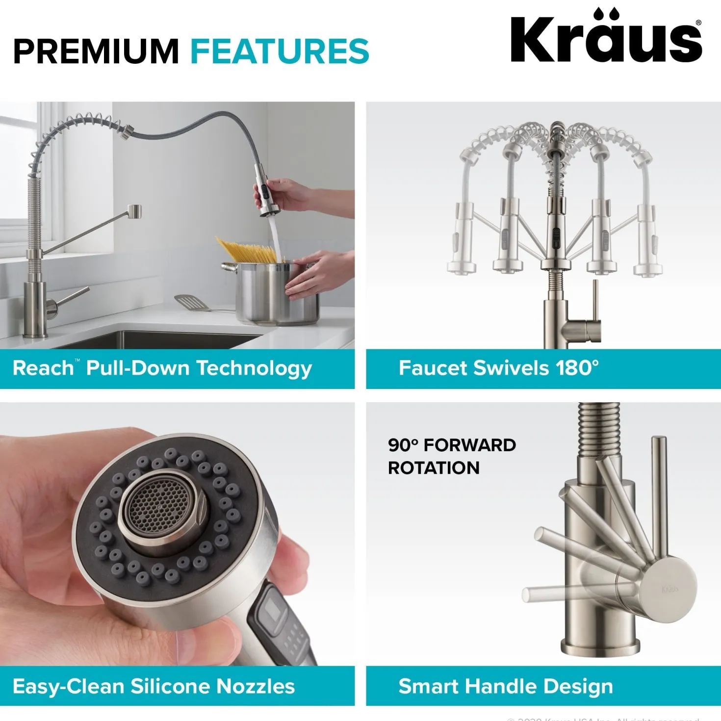 KRAUS Bolden 18-Inch Commercial Kitchen Faucet with Pull-Down Sprayhead in Spot Free Antique Champagne Bronze