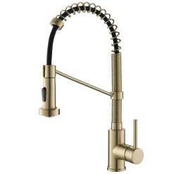 KRAUS Bolden 18-Inch Commercial Kitchen Faucet with Pull-Down Sprayhead in Spot Free Antique Champagne Bronze
