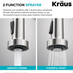 KRAUS Bolden Touchless Pull-Down Single Handle Faucet in Spot Free Antique Champagne Bronze