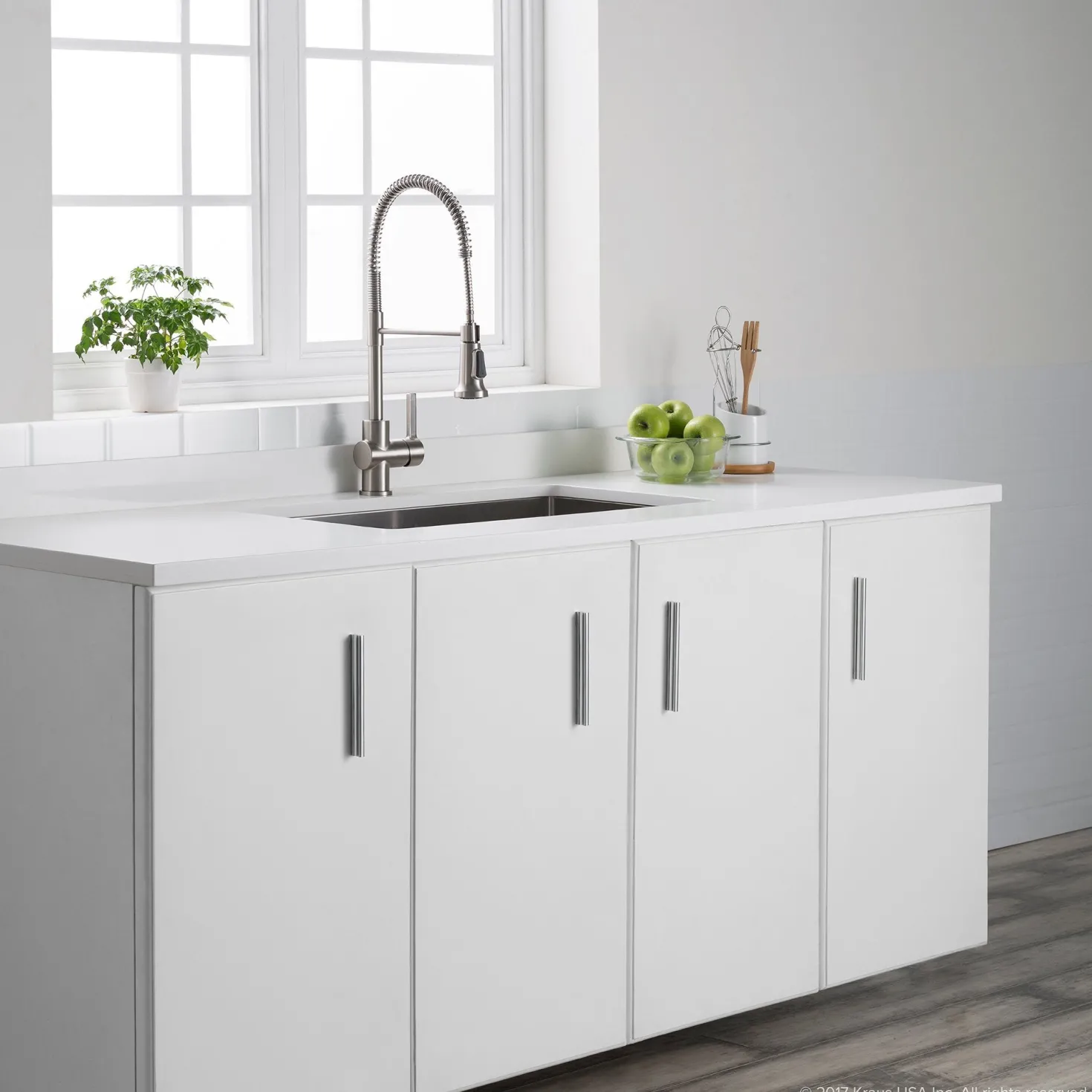 KRAUS Britt Commercial Style Kitchen Faucet in All-Brite Spot Free Stainless Steel
