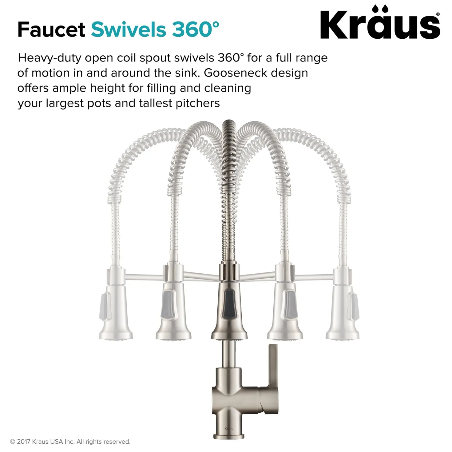 KRAUS Britt Commercial Style Kitchen Faucet in All-Brite Spot Free Stainless Steel