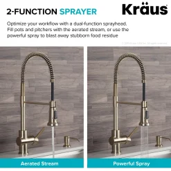 KRAUS Britt Commercial Style Kitchen Faucet in Brushed Gold