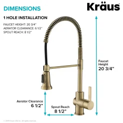 KRAUS Britt Commercial Style Kitchen Faucet in Brushed Gold