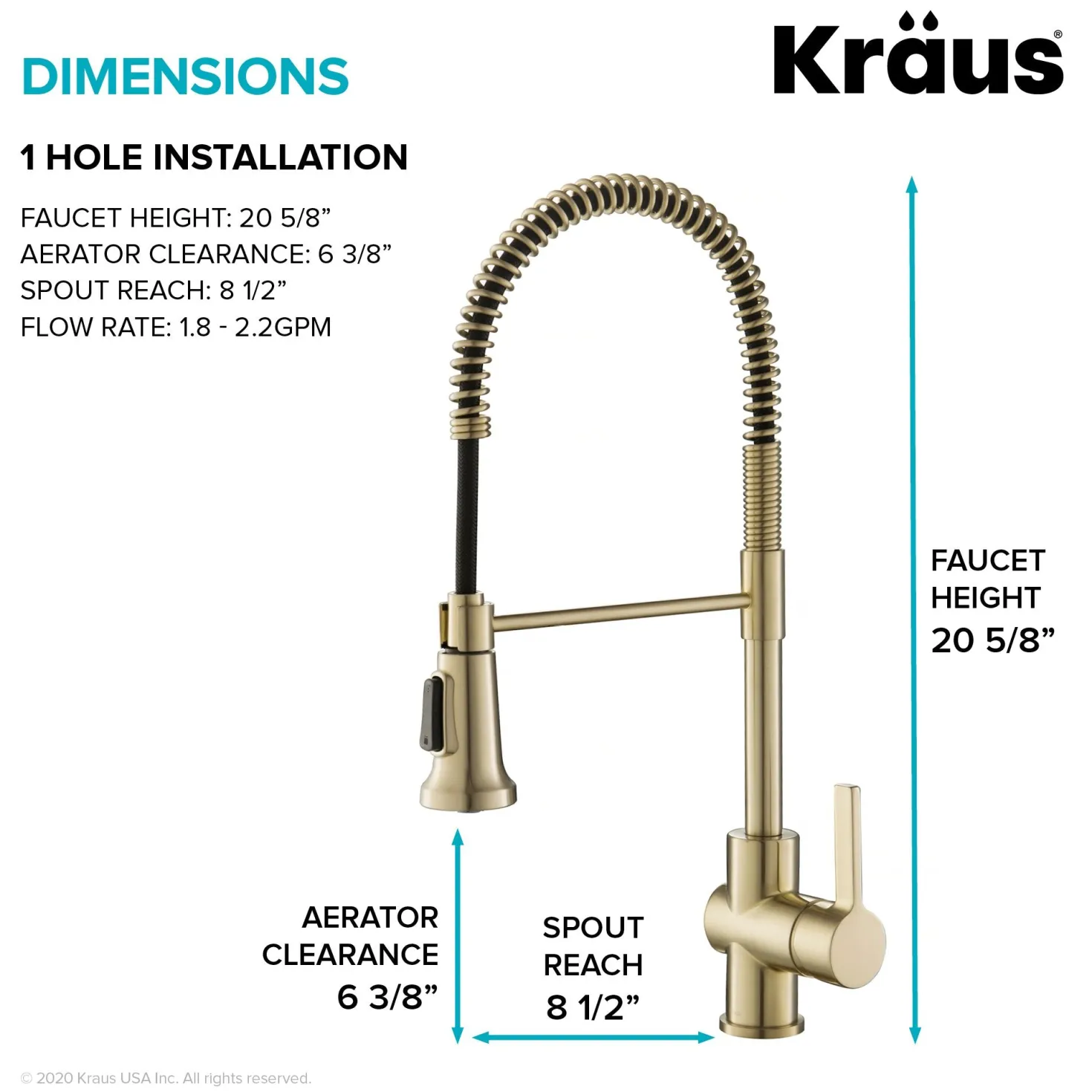 KRAUS Britt Commercial Style Kitchen Faucet in Spot Free Antique Champagne Bronze